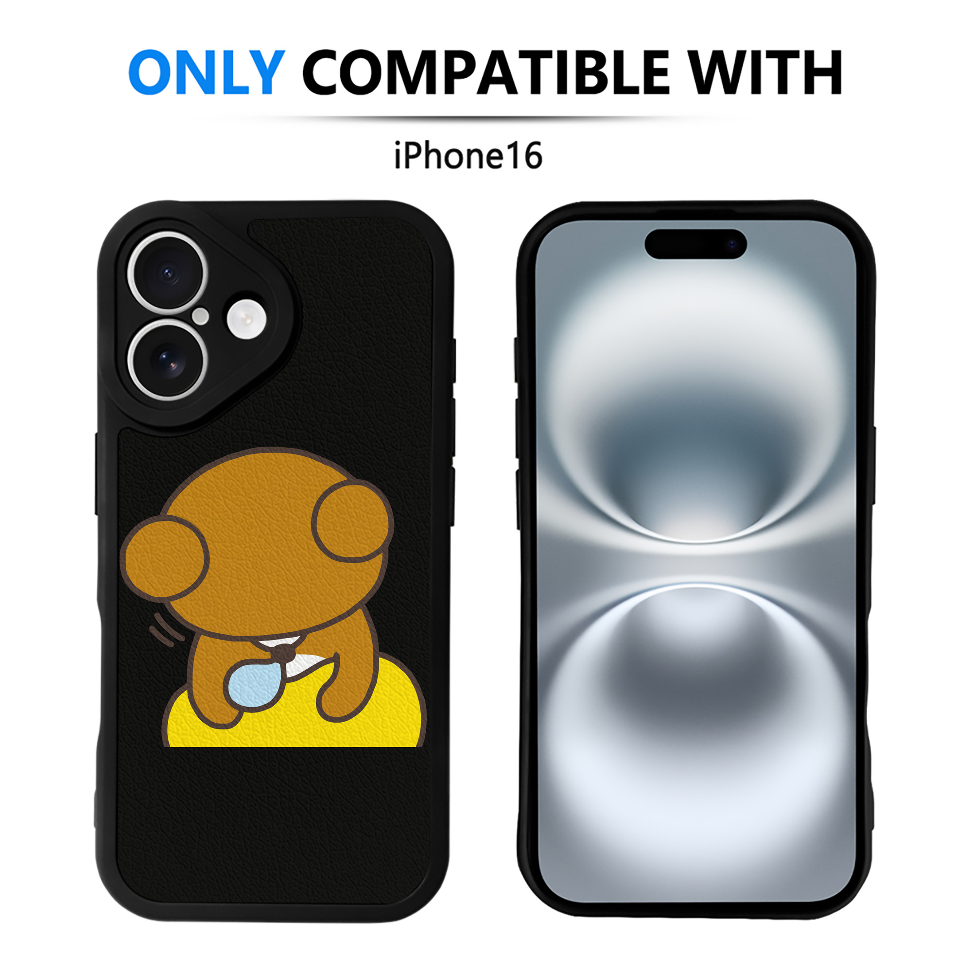 （画像用） リラックマ リラックマ キイロイトリ Rilakkuma Korilakkuma Kiiroitori 【iPhone 16シリーズ対応】シリコンスマホケース（レザー調） 材質：シリコン